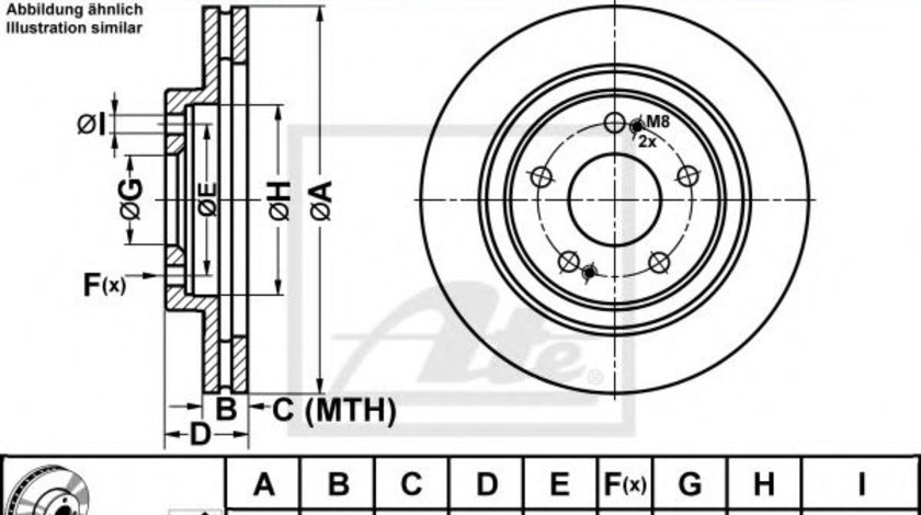 Disc frana MITSUBISHI PAJERO PININ (H6_W, H7_W) (1999 - 2007) ATE 24.0122-0230.1 piesa NOUA