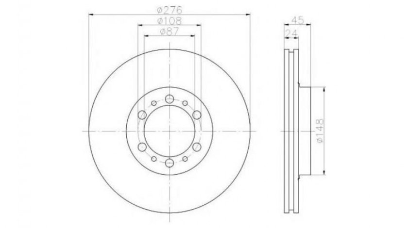 Disc frana Mitsubishi SHOGUN SPORT VAN (K90) 1999-2008 #2 09807110