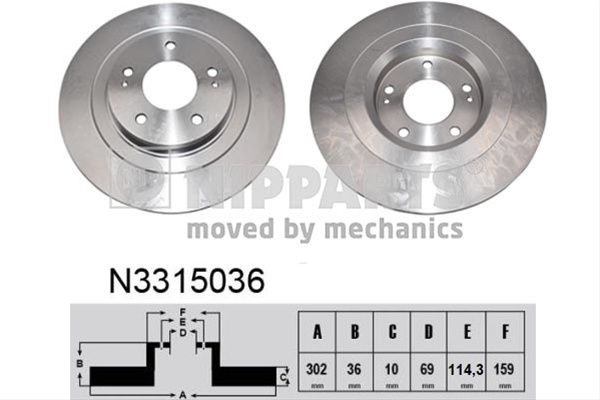 Disc Frana Nipparts Citroen/Peugeot N3315036