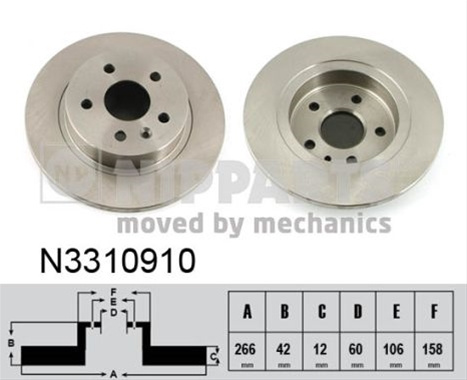 Disc Frana Nipparts General Motors N3310910