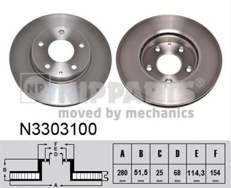 Disc Frana Nipparts Mazda N3303100