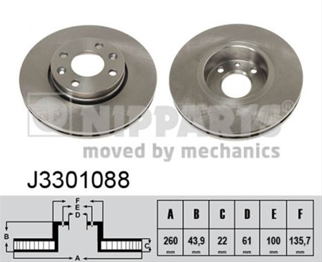 Disc Frana Nipparts Nissan J3301088