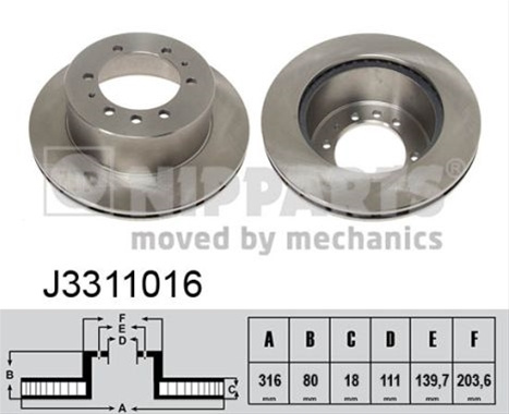 Disc Frana Nipparts Nissan J3311016