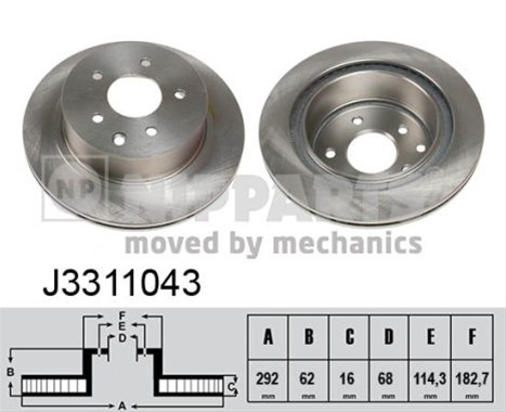 Disc Frana Nipparts Renault J3311043