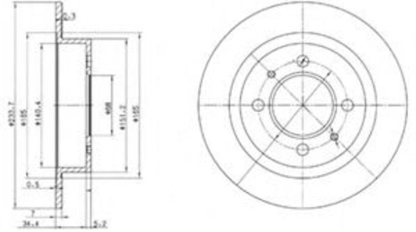 Disc frana NISSAN ALMERA I Hatchback (N15) (1995 - 2000) DELPHI BG3126 piesa NOUA