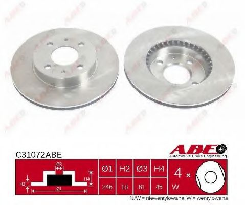 Disc frana NISSAN ALMERA I (N15) (1995 - 2000) ABE C31072ABE piesa NOUA
