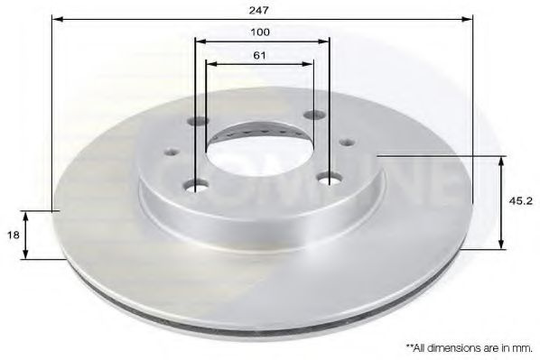 Disc frana NISSAN ALMERA I (N15) (1995 - 2000) COMLINE ADC0242V piesa NOUA