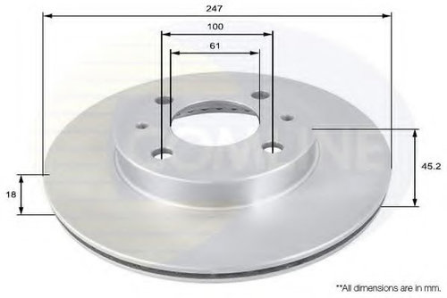 Disc frana NISSAN ALMERA I (N15) (1995 - 2000) COMLINE ADC0242V piesa NOUA