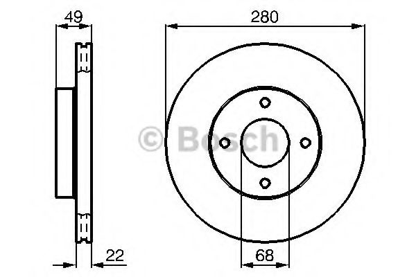 Disc frana NISSAN ALMERA II (N16) (2000 - 2016) BOSCH 0 986 478 728 piesa NOUA