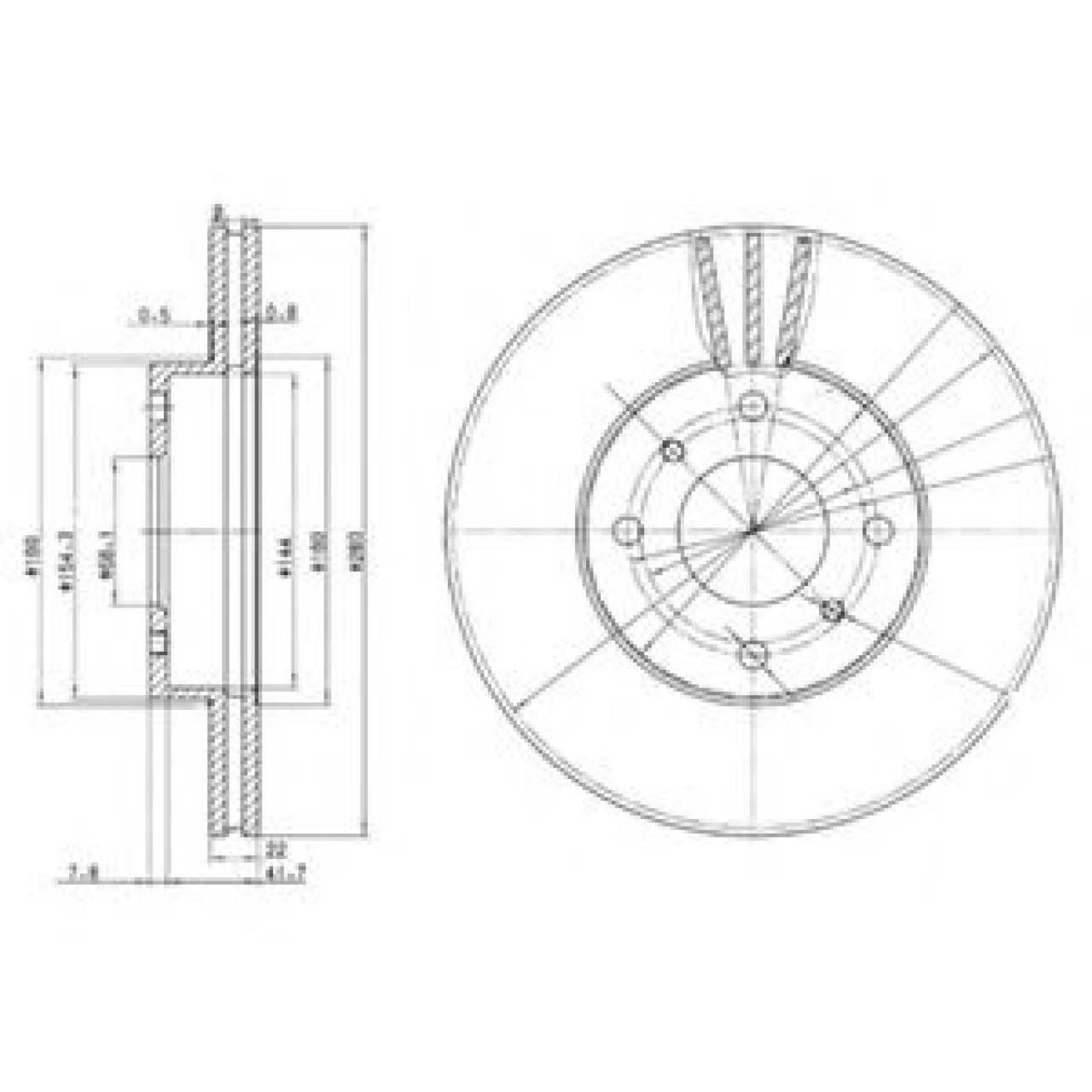 Disc frana NISSAN ALMERA II (N16) (2000 - 2016) DELPHI BG3596 piesa NOUA