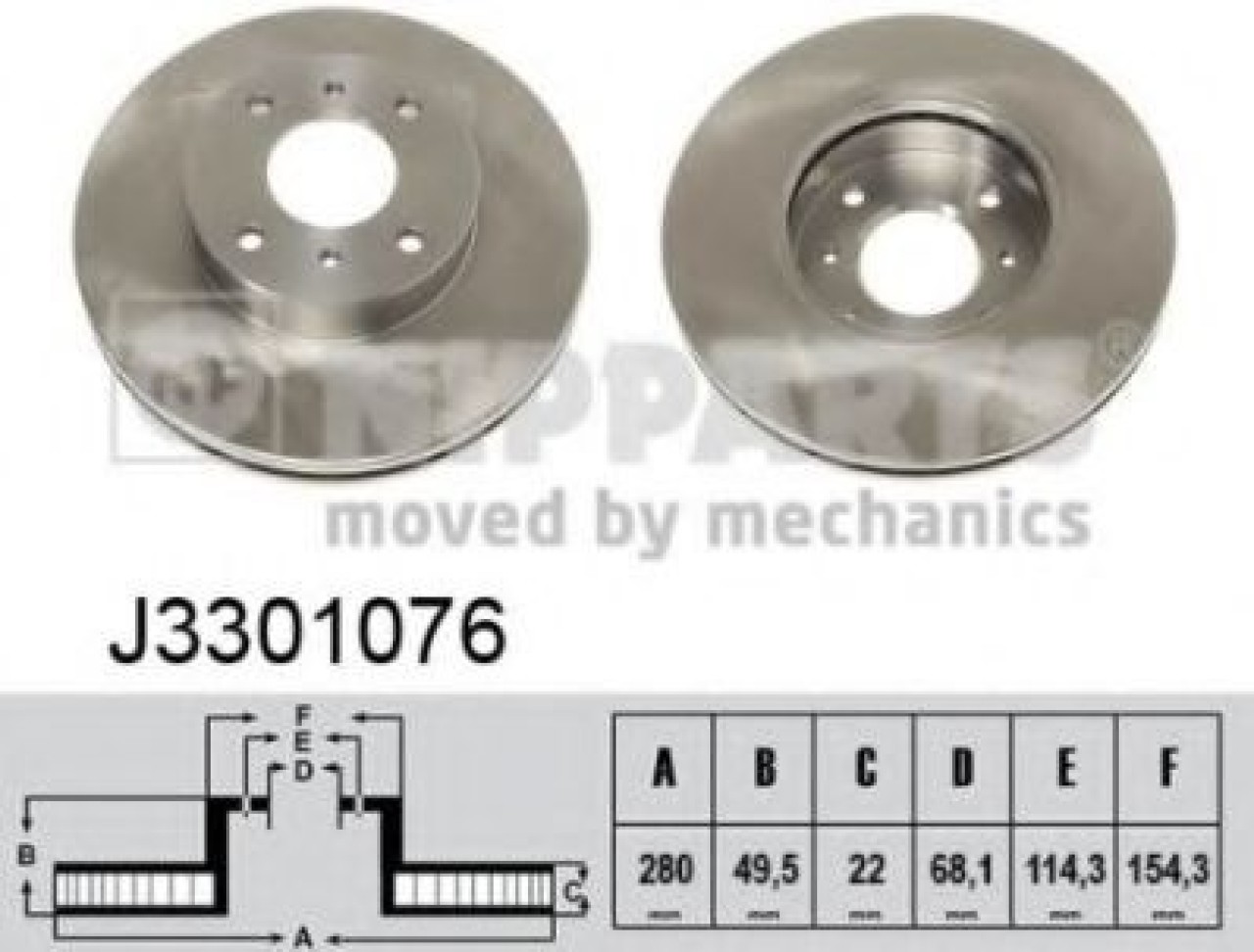 Disc frana NISSAN ALMERA II (N16) (2000 - 2016) NIPPARTS J3301076 piesa NOUA