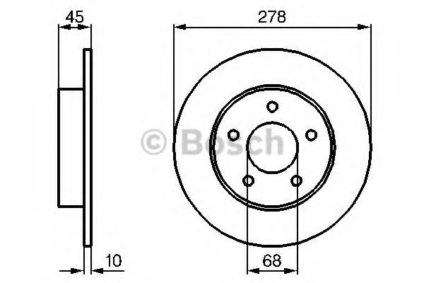 Disc frana NISSAN ALMERA TINO (V10) (1998 - 2006) BOSCH 0 986 479 B64 piesa NOUA
