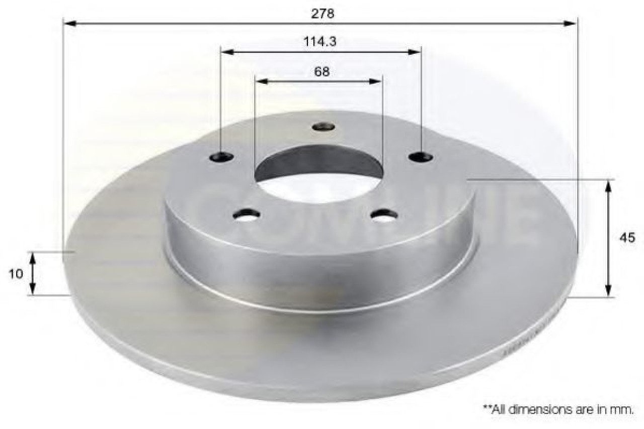 Disc frana NISSAN ALMERA TINO (V10) (1998 - 2006) COMLINE ADC0261 piesa NOUA