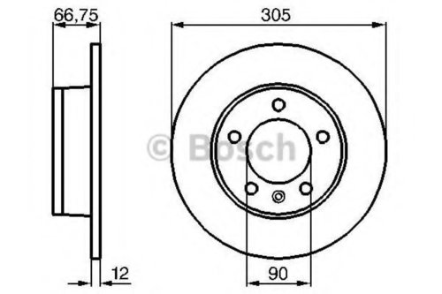 Disc frana NISSAN INTERSTAR caroserie (X70) (2002 - 2016) BOSCH 0 986 478 970 piesa NOUA