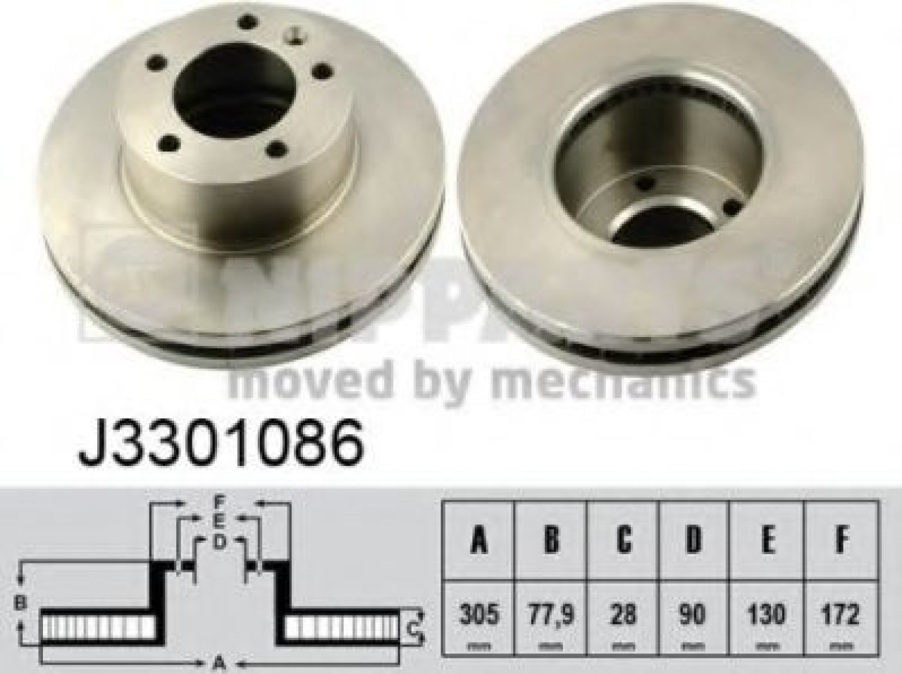 Disc frana NISSAN INTERSTAR platou / sasiu (2003 - 2016) NIPPARTS J3301086 piesa NOUA