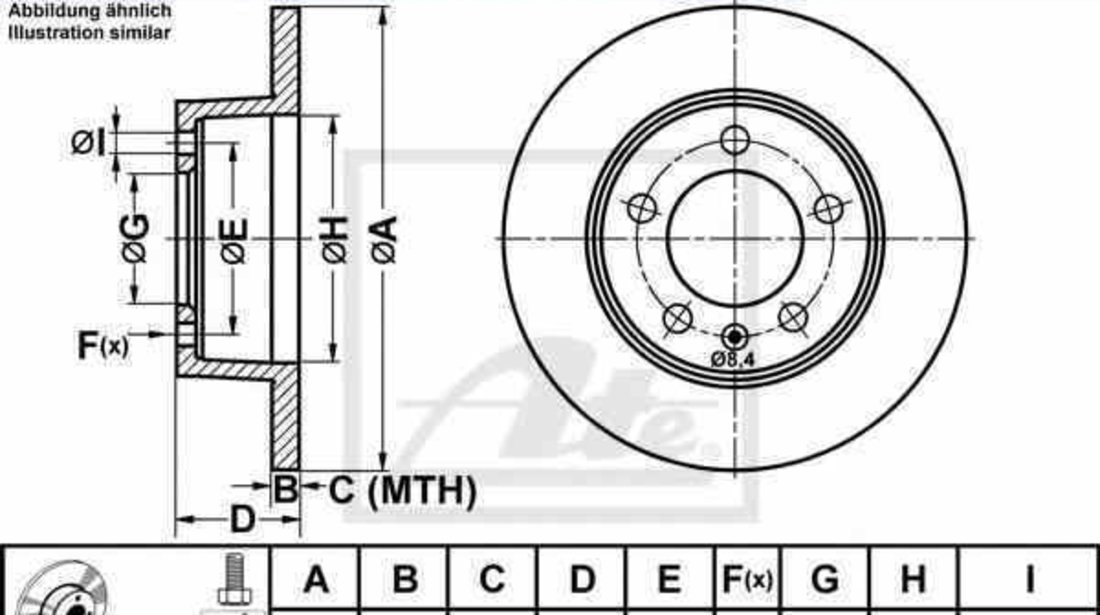 Disc frana NISSAN INTERSTAR platou / sasiu ATE 24.0112-0155.1