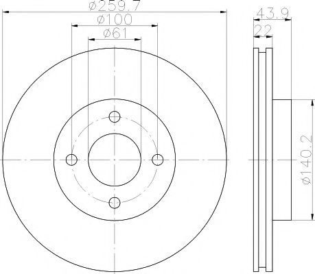Disc frana NISSAN MICRA IV (K13) (2010 - 2016) TEXTAR 92239903 piesa NOUA
