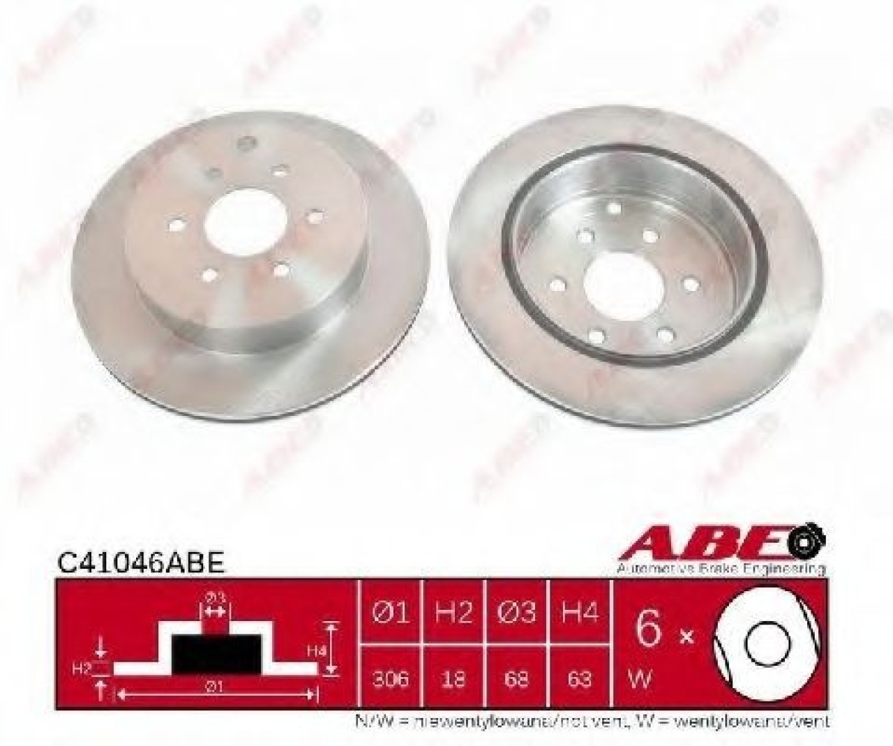 Disc frana NISSAN NAVARA (D40) (2004 - 2016) ABE C41046ABE piesa NOUA