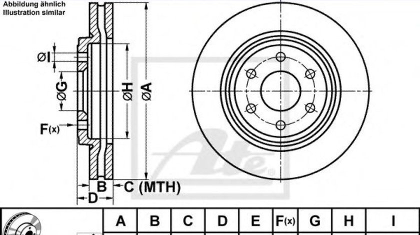 Disc frana NISSAN NAVARA (D40) (2004 - 2016) ATE 24.0128-0241.1 piesa NOUA