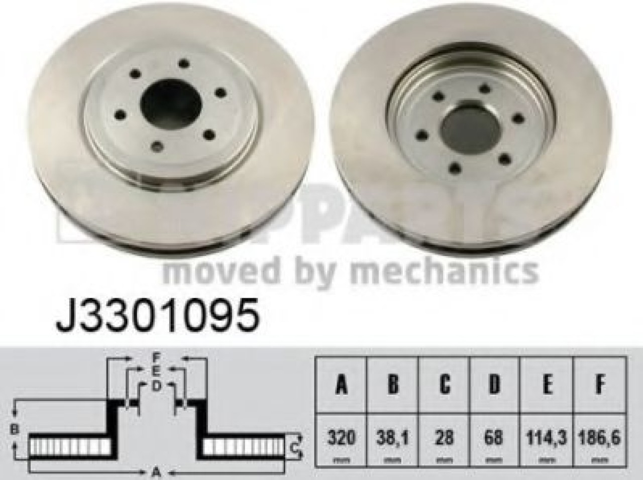 Disc frana NISSAN NAVARA (D40) (2004 - 2016) NIPPARTS J3301095 piesa NOUA