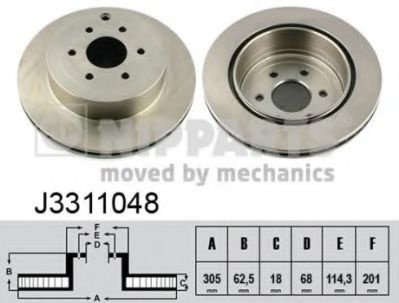 Disc frana NISSAN NAVARA (D40) (2004 - 2016) NIPPARTS J3311048 piesa NOUA