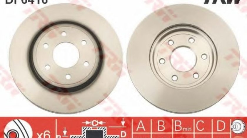 Disc frana NISSAN NAVARA platou / sasiu (D40) (2008 - 2016) TRW DF6416 piesa NOUA