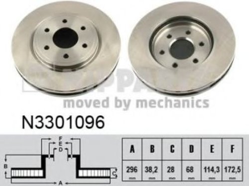 Disc frana NISSAN NAVARA platou / sasiu (D40) (2008 - 2016) NIPPARTS N3301096 piesa NOUA