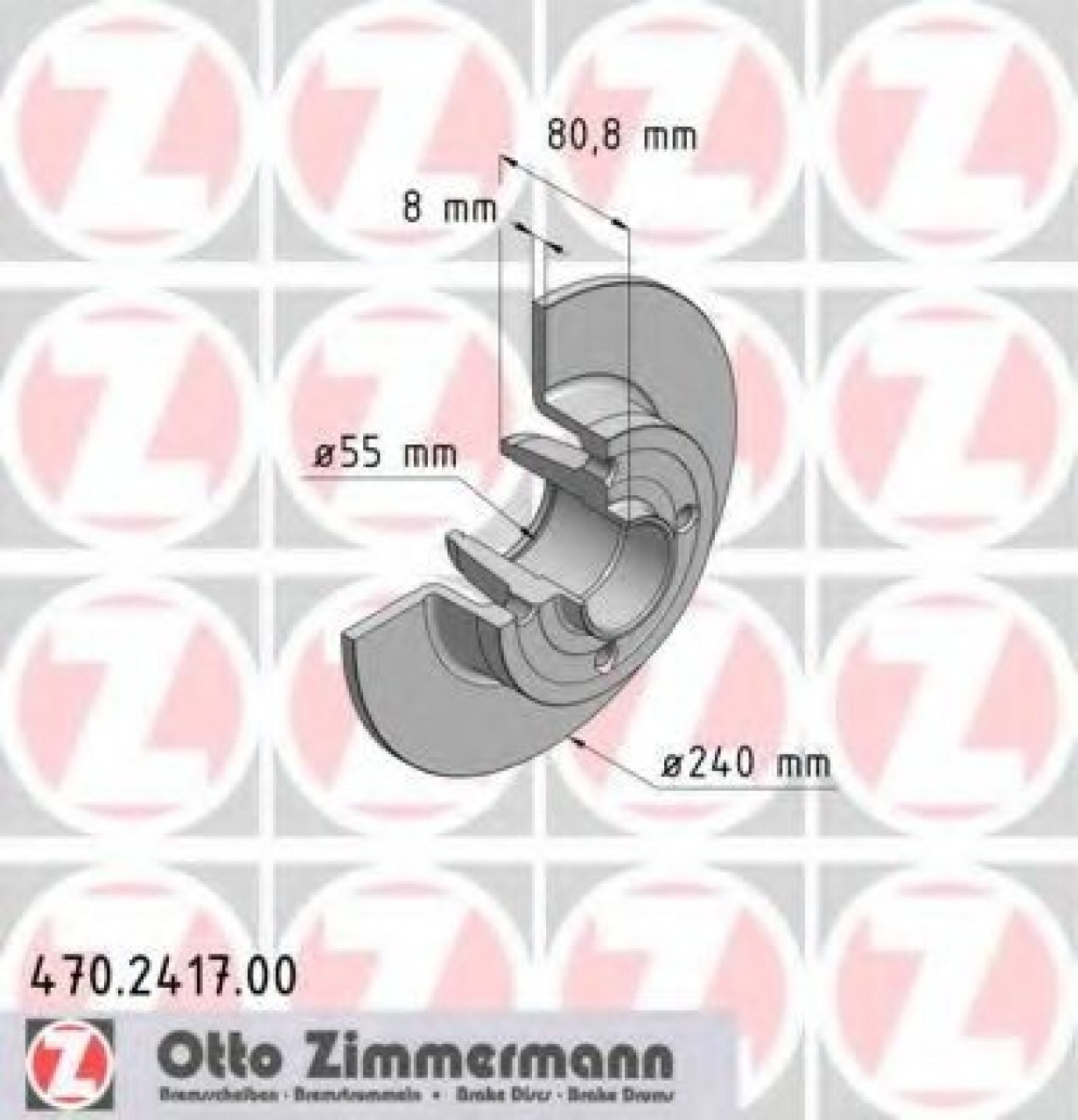 Disc frana NISSAN NOTE (E11) (2006 - 2013) ZIMMERMANN 470.2417.00 piesa NOUA