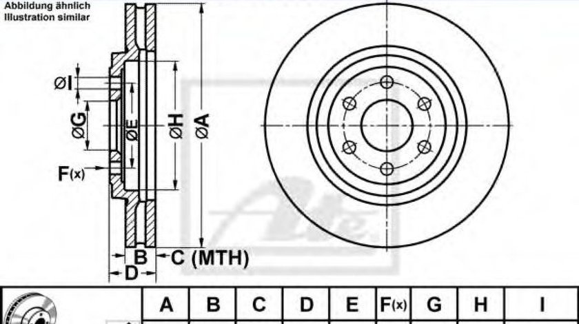 Disc frana NISSAN PATHFINDER III (R51) (2005 - 2012) ATE 24.0128-0240.1 - produs NOU