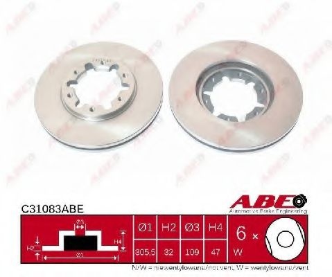Disc frana NISSAN PATROL GR V Wagon (Y61) (1997 - 2016) ABE C31083ABE piesa NOUA