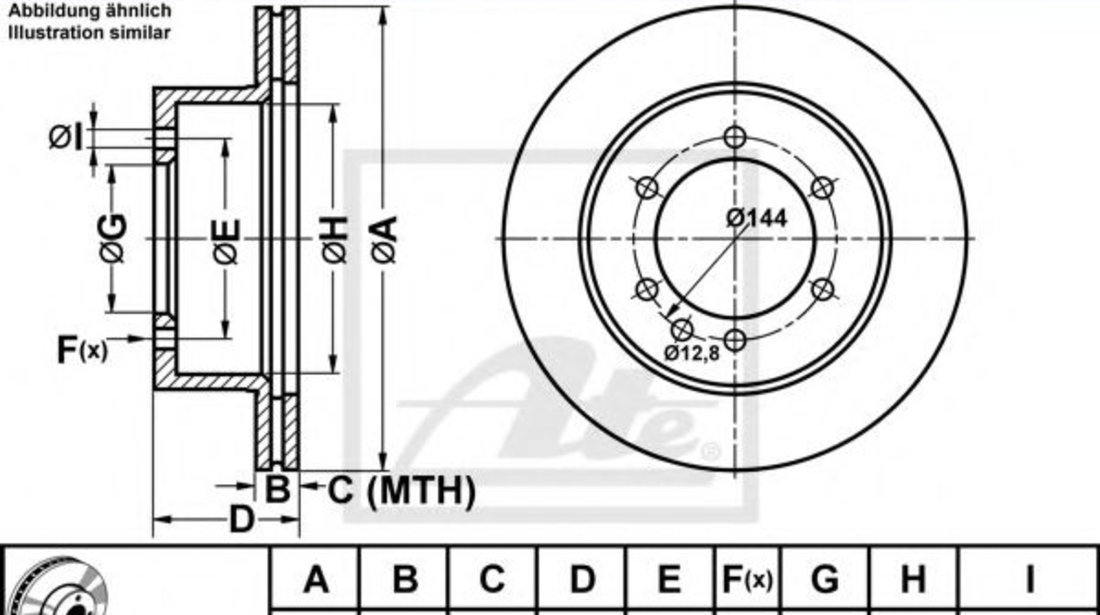 Disc frana NISSAN PATROL GR V Wagon (Y61) (1997 - 2016) ATE 24.0118-0136.1 piesa NOUA