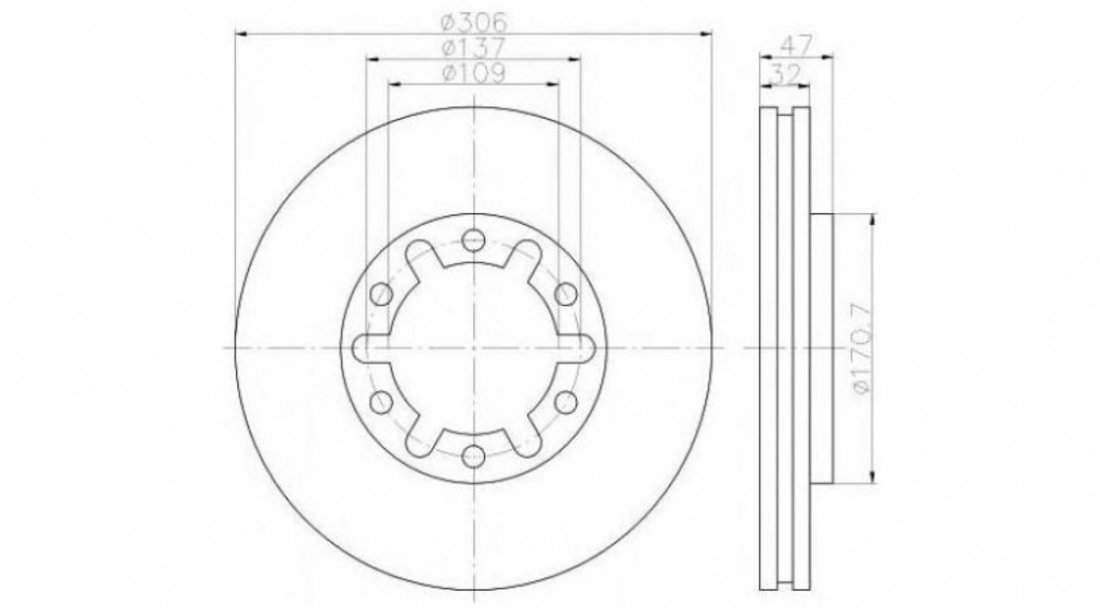 Disc frana Nissan PATROL II platou / sasiu 1998-2016 #2 0986479359