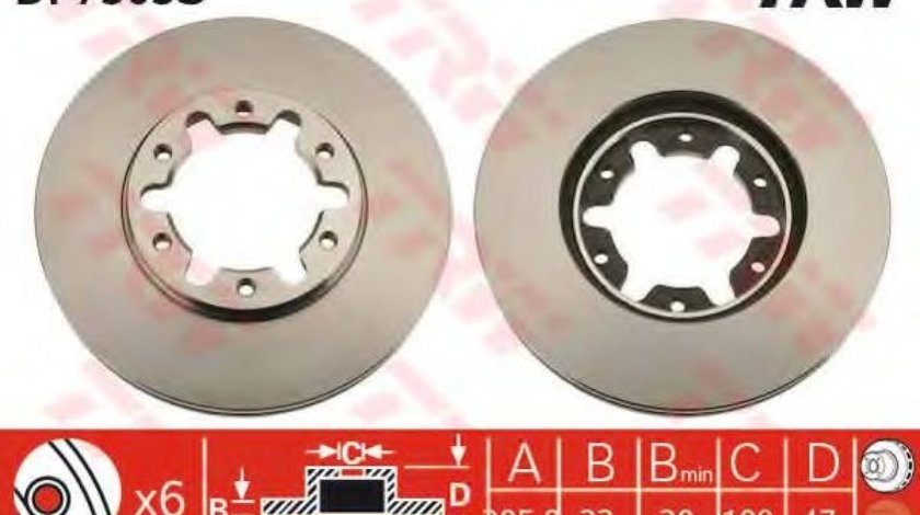 Disc frana NISSAN PATROL V platou / sasiu (1998 - 2016) TRW DF7305S piesa NOUA