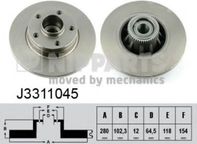 Disc frana NISSAN PRIMASTAR bus (X83) (2001 - 2016) NIPPARTS J3311045 piesa NOUA