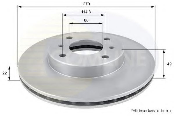 Disc frana NISSAN PRIMERA Break (WP11) (1996 - 2002) COMLINE ADC0252V piesa NOUA