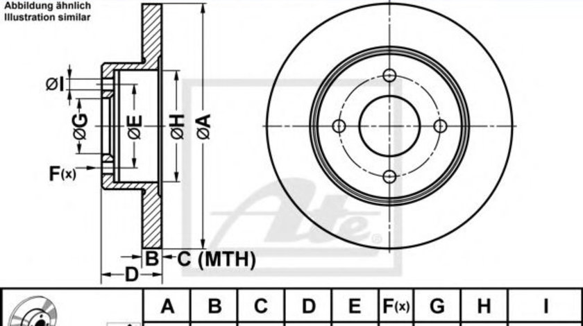 Disc frana NISSAN PRIMERA Break (WP11) (1996 - 2002) ATE 24.0110-0310.1 piesa NOUA