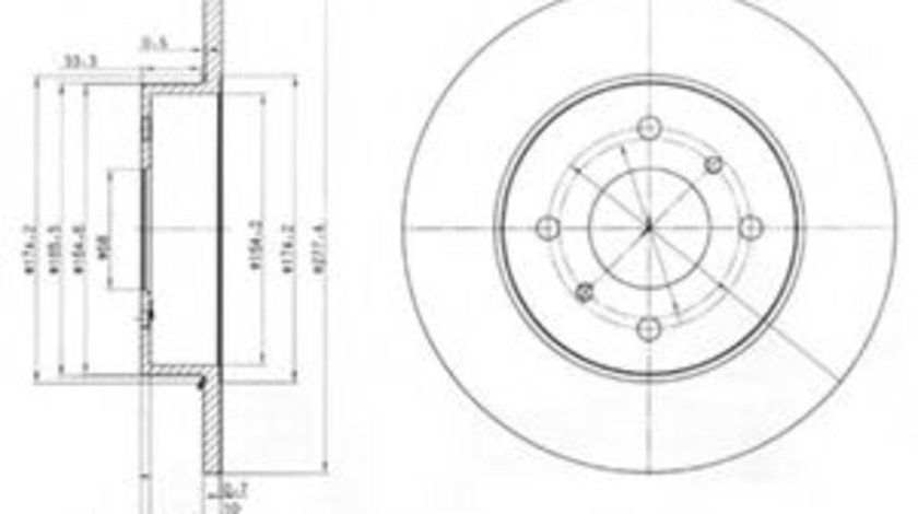 Disc frana NISSAN PRIMERA Break (WP11) (1996 - 2002) DELPHI BG3764 piesa NOUA