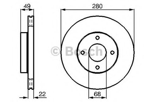 Disc frana NISSAN PRIMERA Break (WP11) (1996 - 2002) BOSCH 0 986 478 728 piesa NOUA
