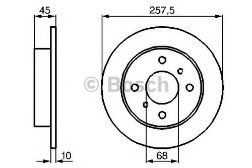 Disc frana NISSAN PRIMERA Break (WP11) (1996 - 2002) BOSCH 0 986 478 564 piesa NOUA
