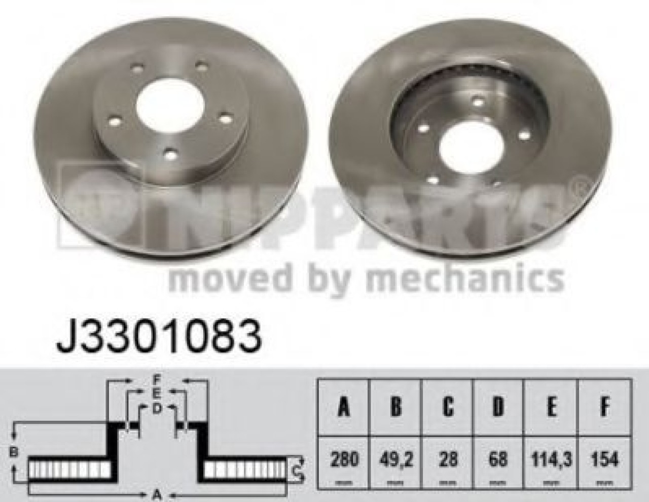 Disc frana NISSAN PRIMERA Break (WP12) (2002 - 2016) NIPPARTS J3301083 piesa NOUA