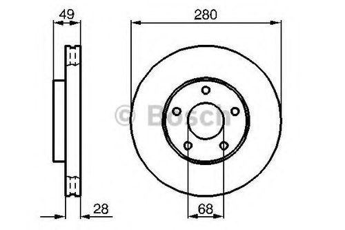Disc frana NISSAN PRIMERA Break (WP12) (2002 - 2016) BOSCH 0 986 479 B61 piesa NOUA