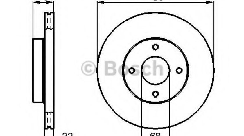 Disc frana NISSAN PRIMERA Hatchback (P11) (1996 - 2002) BOSCH 0 986 478 728 piesa NOUA