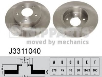 Disc frana NISSAN PRIMERA Hatchback (P11) (1996 - 2002) NIPPARTS J3311040 piesa NOUA