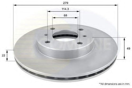Disc frana NISSAN PRIMERA (P11) (1996 - 2001) COMLINE ADC0252V piesa NOUA