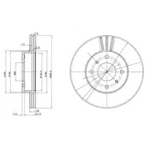 Disc frana NISSAN PRIMERA (P11) (1996 - 2001) DELPHI BG2567 piesa NOUA