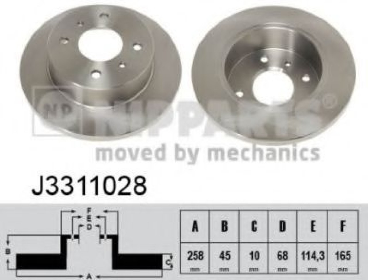 Disc frana NISSAN PRIMERA (P11) (1996 - 2001) NIPPARTS J3311028 piesa NOUA