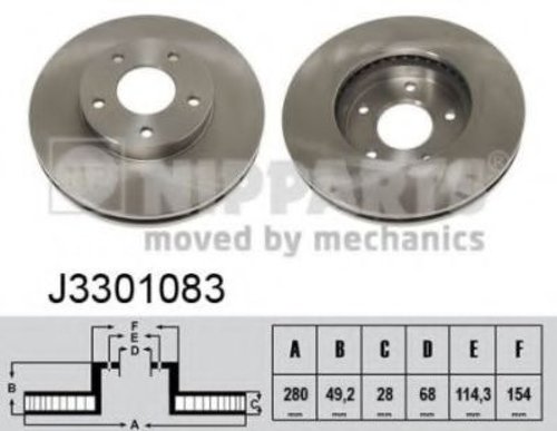 Disc frana NISSAN PRIMERA (P12) (2002 - 2016) NIPPARTS J3301083 piesa NOUA
