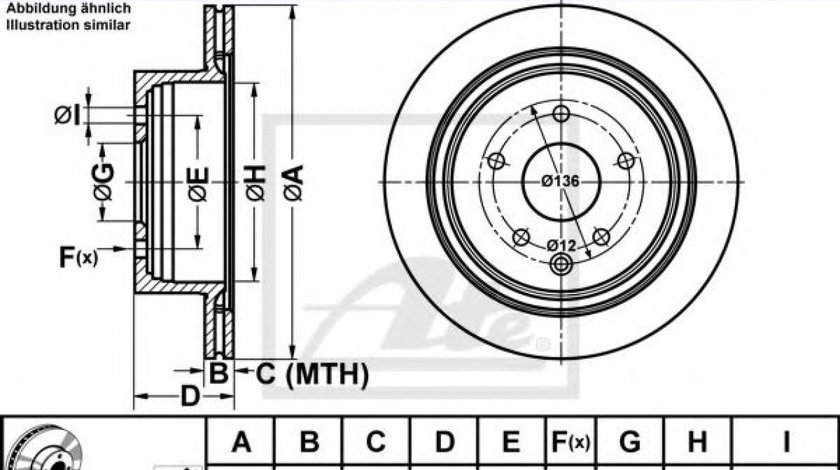 Disc frana NISSAN QASHQAI (J11) (2013 - 2016) ATE 24.0116-0119.1 piesa NOUA