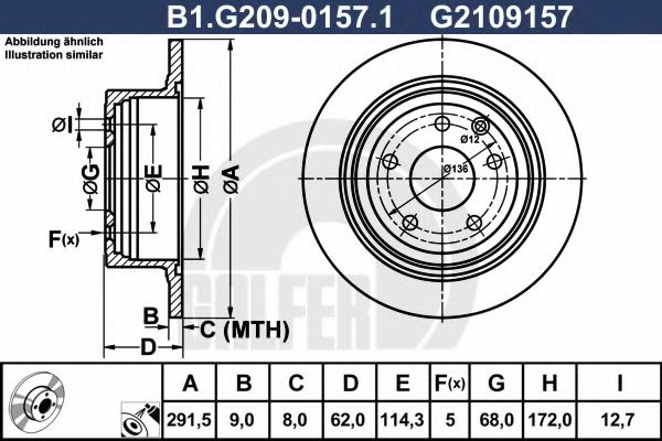 Disc frana NISSAN QASHQAI (J11) (2013 - 2016) GALFER B1.G209-0157.1 piesa NOUA