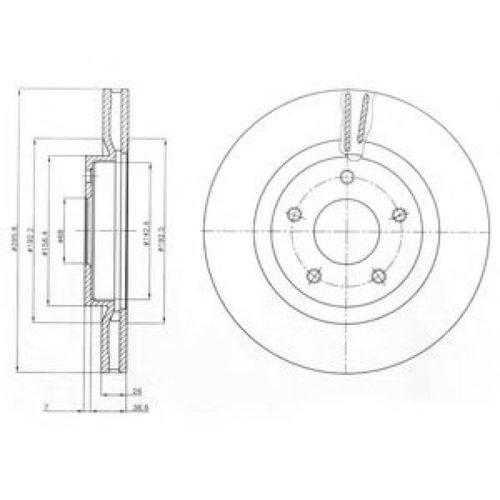 Disc frana NISSAN QASHQAI / QASHQAI +2 (J10, JJ10) (2007 - 2013) DELPHI BG4109C piesa NOUA